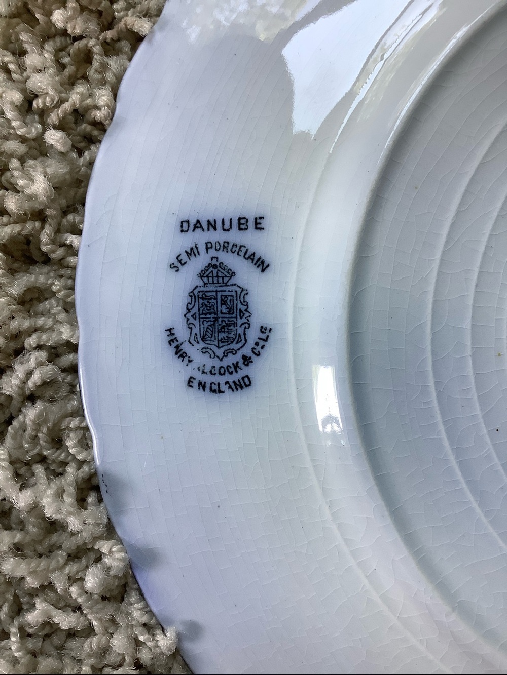 Henry Alcock Danube flow blue plate - Picture 3 of 5